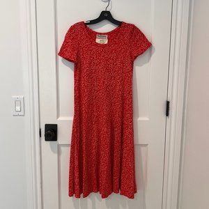 Vintage Diane Von Furstenberg Red & White Polka Dot Dress - 8